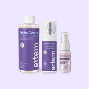 artem Fluoridfrei Bundle: Bright Cleanse Mundziehöl, Sensitive White Zahnpasta und Mundspray