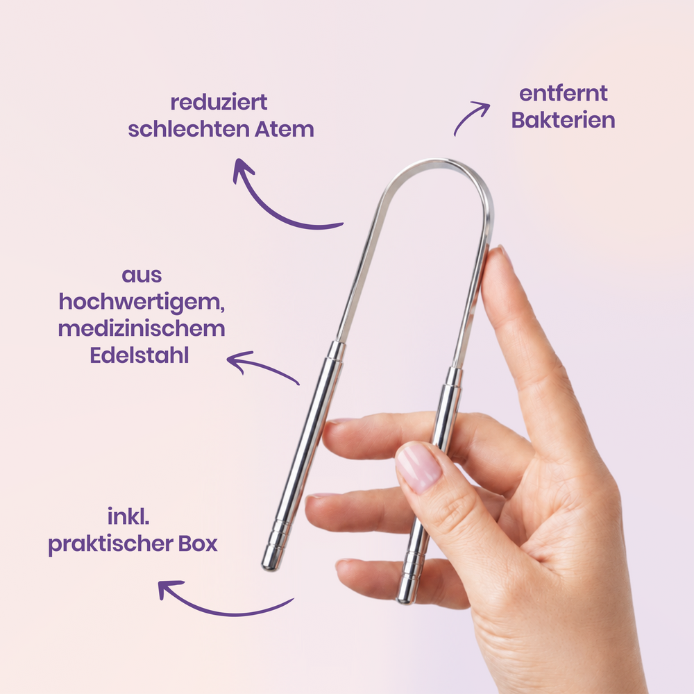 Zungenschaber mit Edelstahlbox